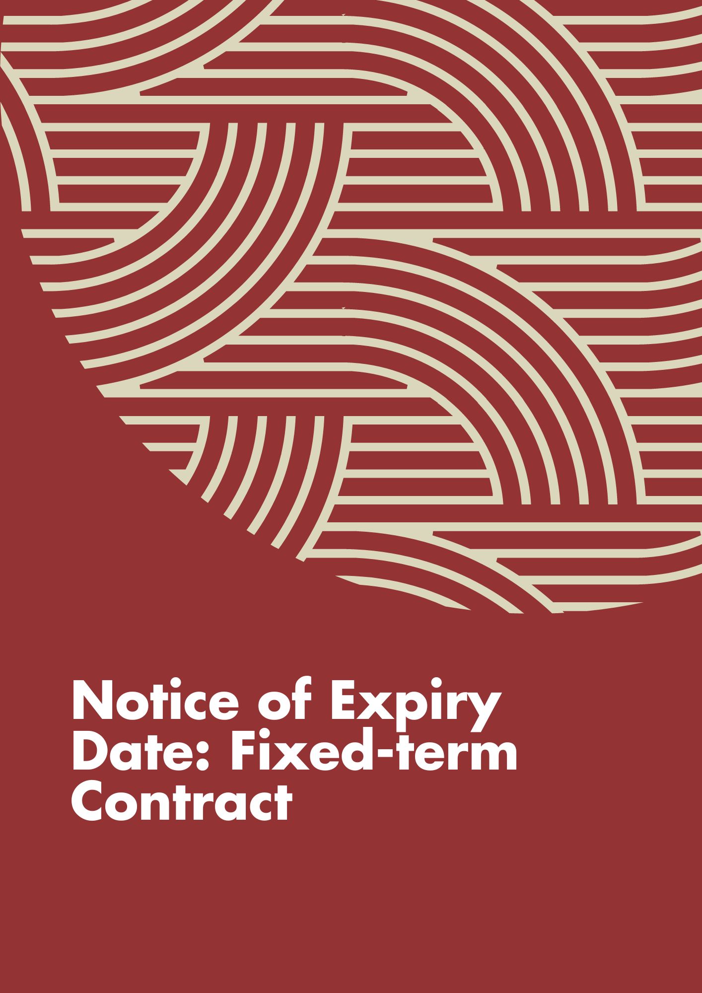 Cover page for the Notice of Expiry Date: Fixed-term Contract Form on the Forms page of the NCC Website.