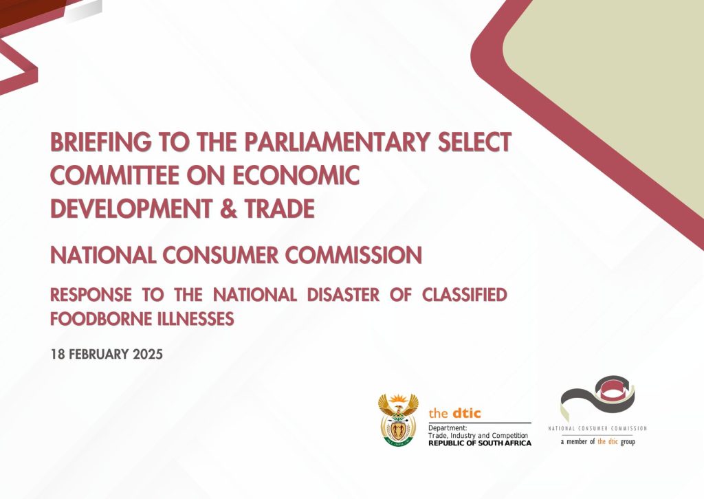 Quarterly Reports & Presentations to Parliament - BRIEFING TO THE PARLIAMENTARY SELECT COMMITTEE ON ECONOMIC DEVELOPMENT & TRADE image cover